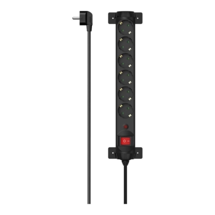 HAMA ELECTRICAL EXTENSION, 6 SOCKETS, 360º, WITH PROTECTION, BLACK - 223161