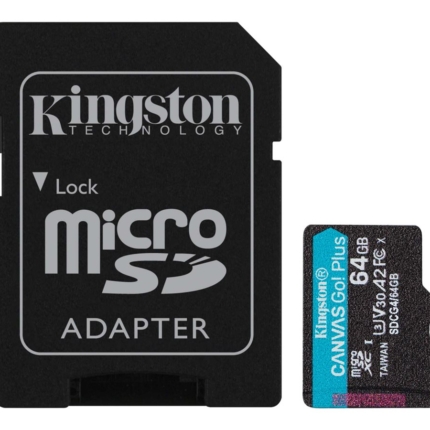 KINGSTON 64GB microSDXC Canvas Go Plus Gen4 200MB/s A2 U3 V30 Card + Adapter