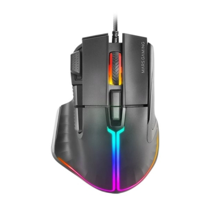 MARS GAMING MM-XT RGB GAMING MOUSE, 12800DPI, ERGO WITH THUMB REST, HUANO SWITCHES, SOFTWARE, BLACK