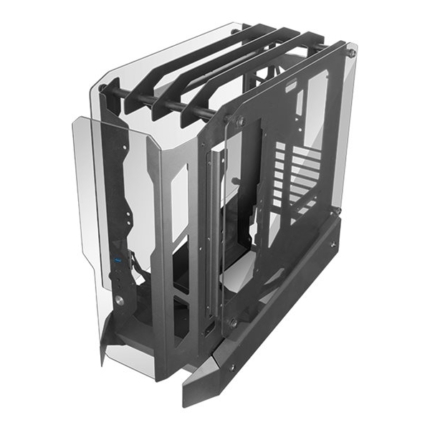 MARS GAMING MC-EDGE OPEN AIR ATX COMPUTER CASE TRIPLE TEMPERED GLASS PANELS BLACK