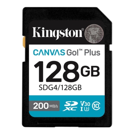 KINGSTON 128GB SDXC Canvas Go Plus Gen4 200MB/s C10 UHS-I U3 V30