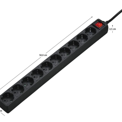 HAMA ELECTRICAL EXTENSION, 10 SOCKETS, 3.0 M, BLACK