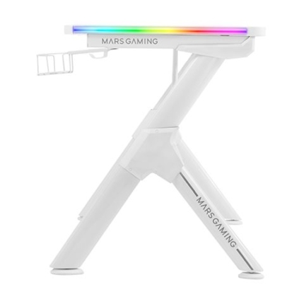 MARS GAMING MGDXL RGB GAMING DESK, 160CM, RGB CHROMA, MOUSEPAD, HOLDERS, WHITE