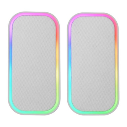 MARS GAMING MS-OM BT 20W GAMING SPEAKERS, DYNAMIC RGB LIGHTING, CONTROL BOX, WHITE