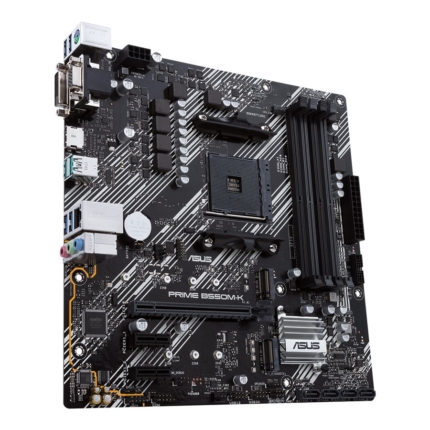 ASUS PRIME B550M-K mATX MB dual M.2 PCIe 4.0 1Gb Ethernet HDMI/D-Sub/DVI SATA 6Gbps USB3.2 Gen 2 Type-A