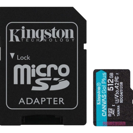 KINGSTON 512GB microSDXC Canvas Go Plus Gen4 200MB/s A2 U3 V30 Card + Adapter