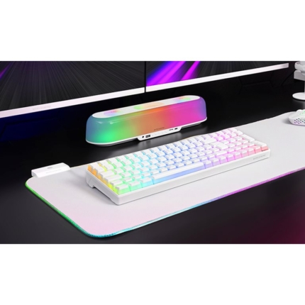 MARS GAMING MSB-ORB 360 RGB WIRELESS 20W SPEAKER & SOUNDBAR TRIPLE DRIVER SYSTEM BLUETOOTH 5.3 AUX-IN FM AND TF WHITE