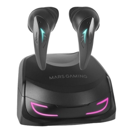 MARS GAMING MHIULTRA TRUE WIRELESS EARPHONES, BT 5.3, QI CHARGE, RGB, 24H, BLACK