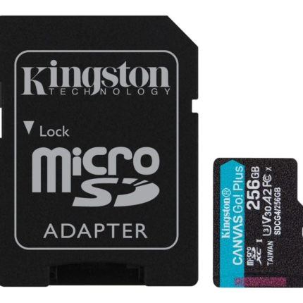 KINGSTON 256GB microSDXC Canvas Go Plus Gen4 200MB/s A2 U3 V30 Card + Adapter