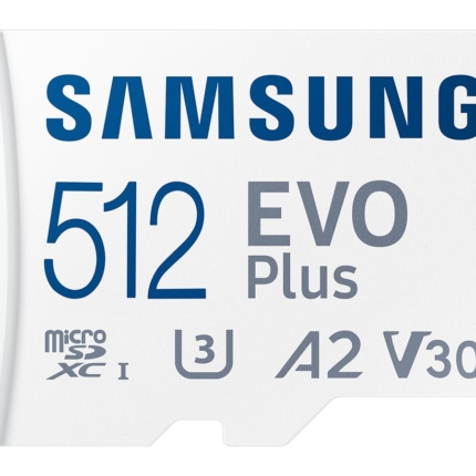 SAMSUNG EVO PLUS microSD 512GB 2024 incl. SD Adapter memory card UHS-I U3 Full HD and 4K UHD 160 MB/s read