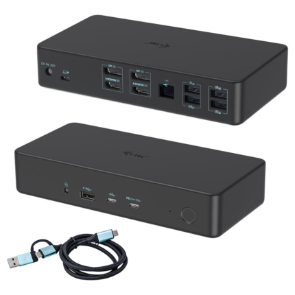 I-TEC USB 3.0 USB-C Thunderbolt 3 Professional Dual 4K Display Docking Station Generation 2 + Power Delivery 100W