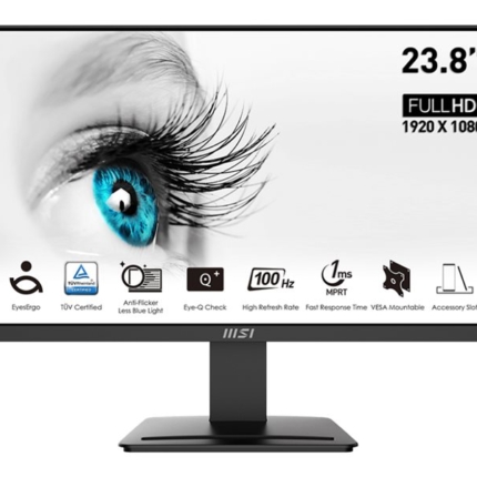 MSI PRO MP2412 23.8INCH FHD 100HZ 1MS(MRPT) FREESYNC 300NITS EYESERGO,EYE-Q,HDMI,DP BLACK 3Y