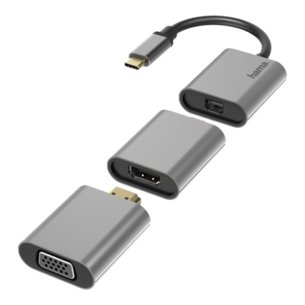 HAMA 6IN1 CONNECT2GO ADAPTER, USB-C, MINI-DISPLAYPORT, HDMI, VGA - 200306