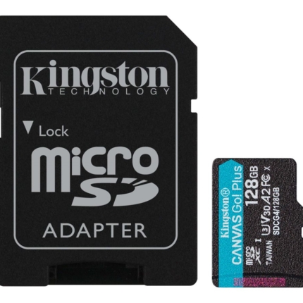 KINGSTON 128GB microSDXC Canvas Go Plus Gen4 200MB/s A2 U3 V30 Card + Adapter