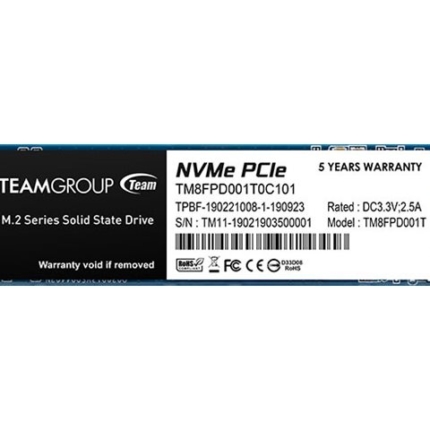 TEAM GROUP MP33 Pro 1TB PCIe Gen3 x4 NVMe M.2 SSD 2100/1700 MB/s