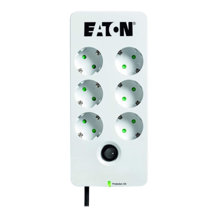 EATON Protection Box 6 DIN Surge protector AC 220-250V 2500Watt output connectors 6 white