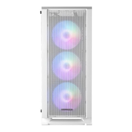 MARS GAMING MCC ATX CASE, 3X 12CM FRGB FAN, GLASS, FRONT MESH, WHITE