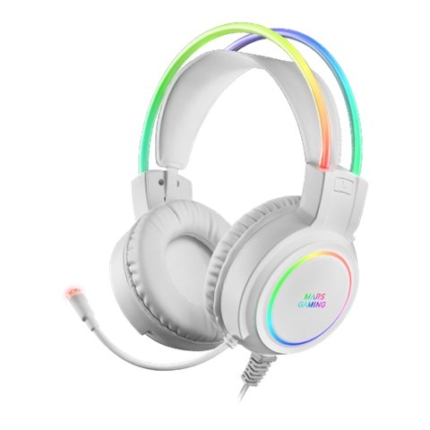 MARS GAMING MHRGB CHROMA 360 HEADPHONES + MIC, ULTRA-LIGHT, PC/PS4/PS5/XBOX, WHITE