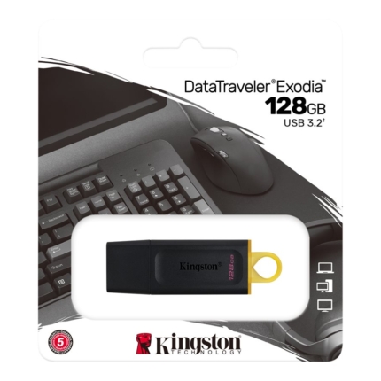KINGSTON 128GB USB3.2 Gen1 DataTraveler Exodia Black + Yellow