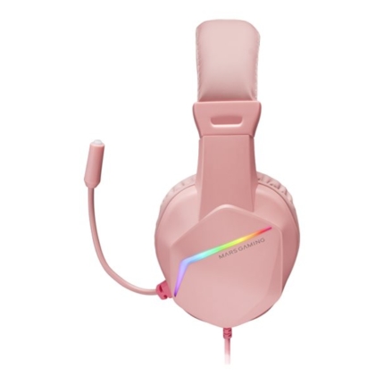 MARS GAMING MH122 FRGB HEADPHONES + MIC, HIFI, NOISE CANCEL, UNIVERSAL COMPATIBILITY, PINK