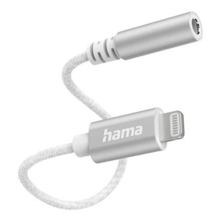 HAMA LIGHTNING - 3.5 MM JACK SOCKET AUX ADAPTER WHITE