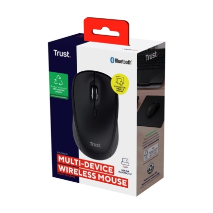 TRUST YVI+ MULTI-DEVICE WIRELESS MOUSE BLACK