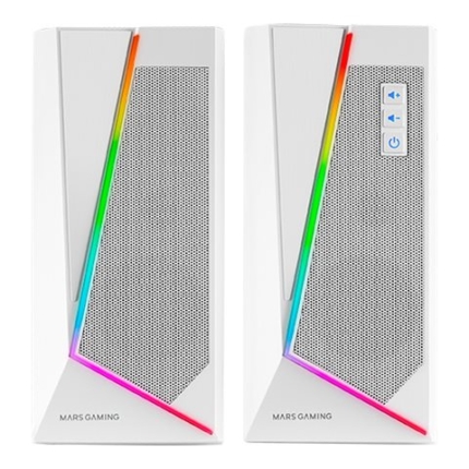 MARS GAMING MS7W RGB SPEAKERS 20W USB, JACK + BLUETOOTH 5.0, DYNAMIC RGB, WHITE