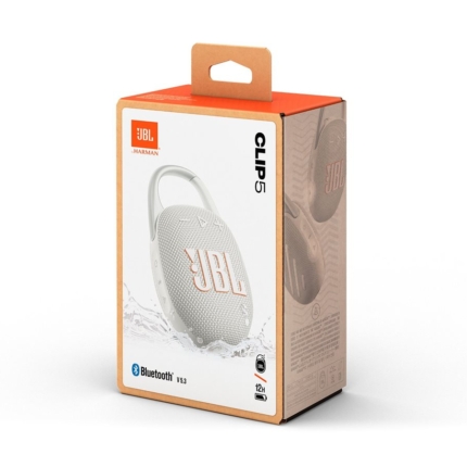 JBL CLIP 5 BT IP67 PORTABLE SPEAKER, USB-C WHITE