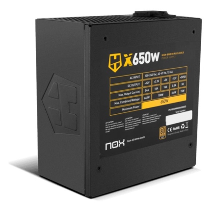 NOX HUMMER X 650W MODULAR 80PLUS GOLD ATX POWER SUPPLY
