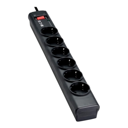 EATON Protection Strip PS6D Surge protector AC 220-250V 2500Watt output connectors 6 Black