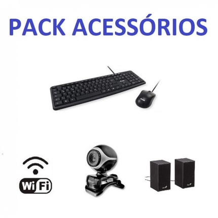 PACK ACESSÓRIOS TECLADO+RATO | COLUNAS | WEBCAM | PLACA WIFI USB
