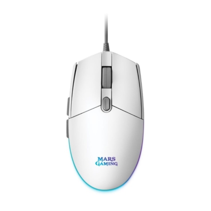 MARS GAMING MMG WHITE MOUSE, 3200 DPI, RGB FLOW, LIGHT, ERGONOMIC