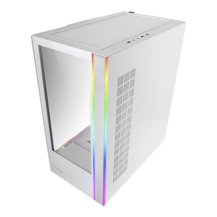 MARS GAMING MC-ULTRA XXL PREMIUM CUSTOM E-ATX CASE, ARGB DUAL STRIPES, DUAL VERTICAL CHAMBER, WHITE
