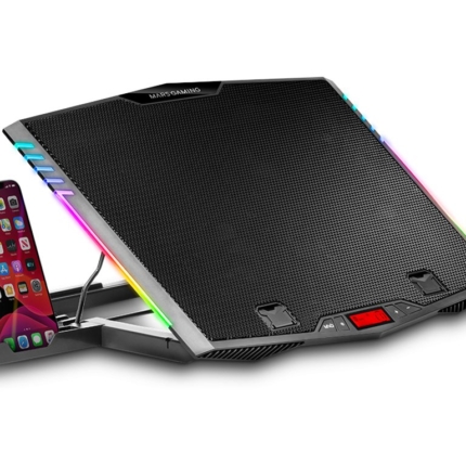 MARS GAMING MNBC5 ARGB NOTEBOOK COOLER & STAND, 6X FANS, PHONE HOLDER, 17.3INCH SIZE