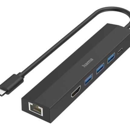 HAMA USB-C MULTIPORT HUB, 6 PORTS, 3 X USB-A, USB-C, HDMI, LAN/ETHERNET