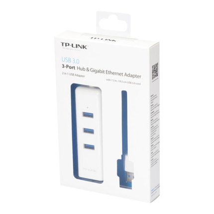 TP-LINK USB 3.0 to Gigabit Ethernet Network Adapter 3-Port USB 3.0 Hub 1 USB 3.0 connector 1 Gigabit Ethernet port 3 USB 3.0 ports