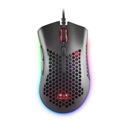 MARS GAMING MMEX MOUSE, 32000DPI, OPTICAL SWITCHES, 75G, RGB, FEATHER, SOFT, BLACK
