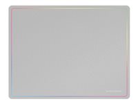 MARS GAMING MMP124 360X260MM GAMING MOUSEPAD RAINBOW LINE EDGE DESIGN NANO-TEXTILE & NON-SLIP NATURAL RUBBER BASE WHITE